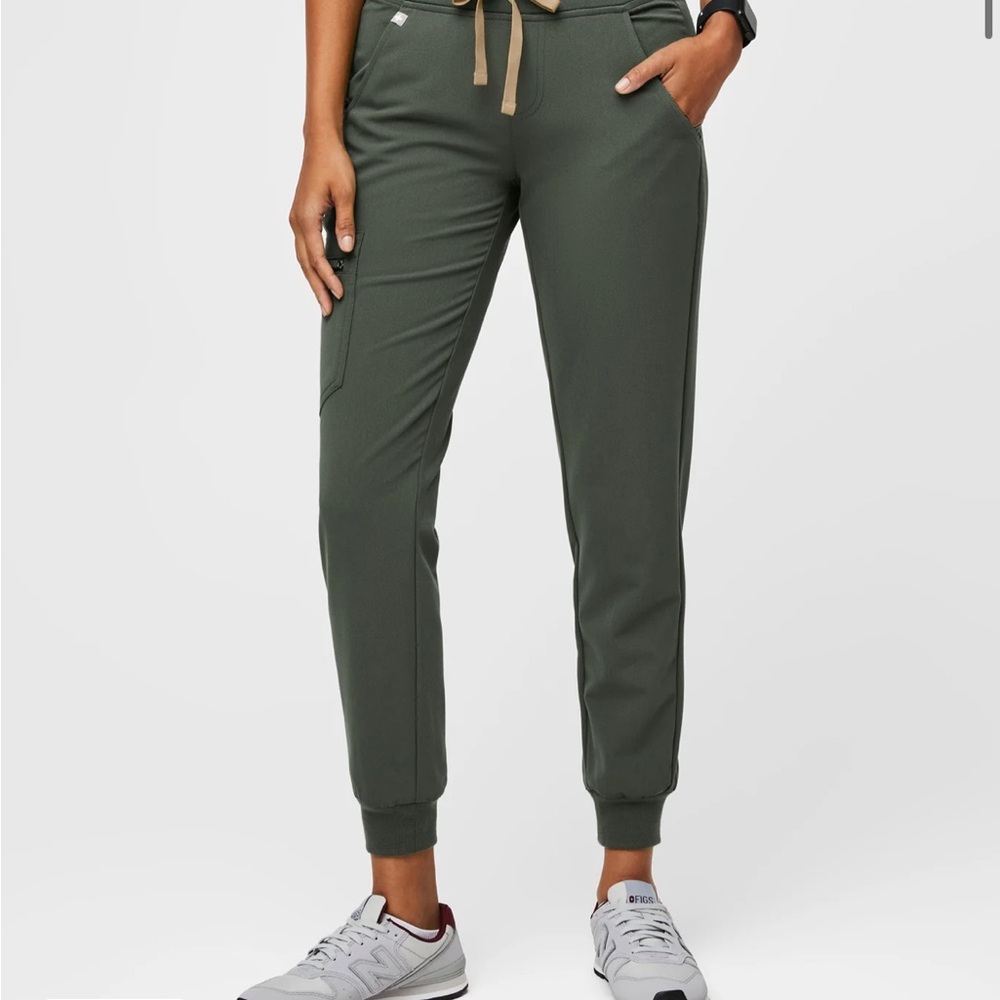 Figs Olive Green Track Jogger Pants